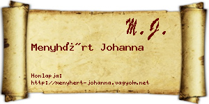 Menyhért Johanna névjegykártya